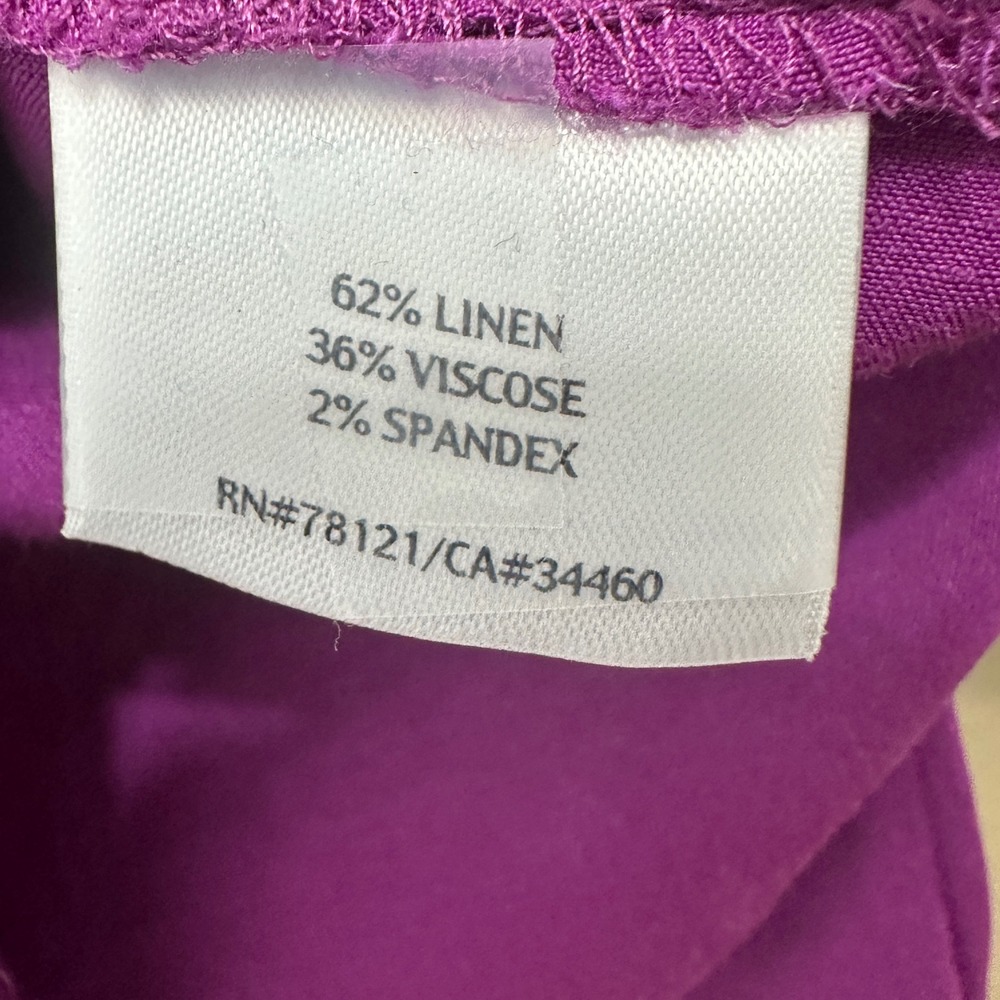 Eileen Fisher Tunic Linen Blend Purple Lagenlook Coastal Boho Minimalist Women S - Picture 5 of 8